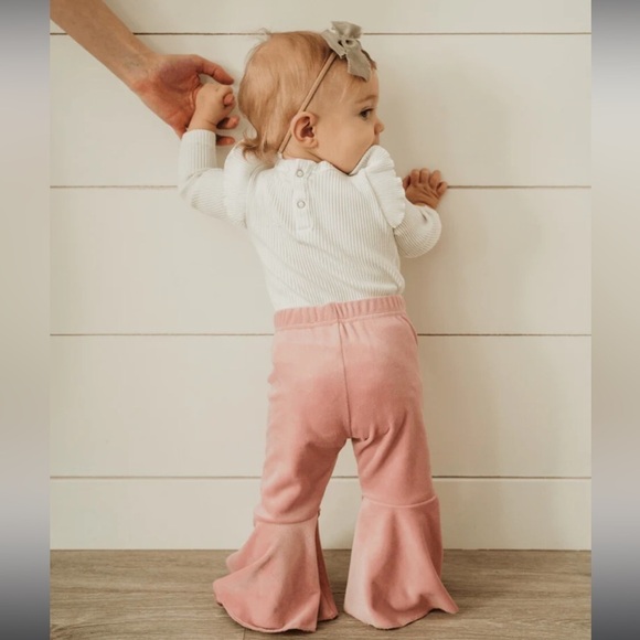 bailey’s blossoms Other - NWT! Lina Pleated Velour Bell Bottoms - Lollipop Pink